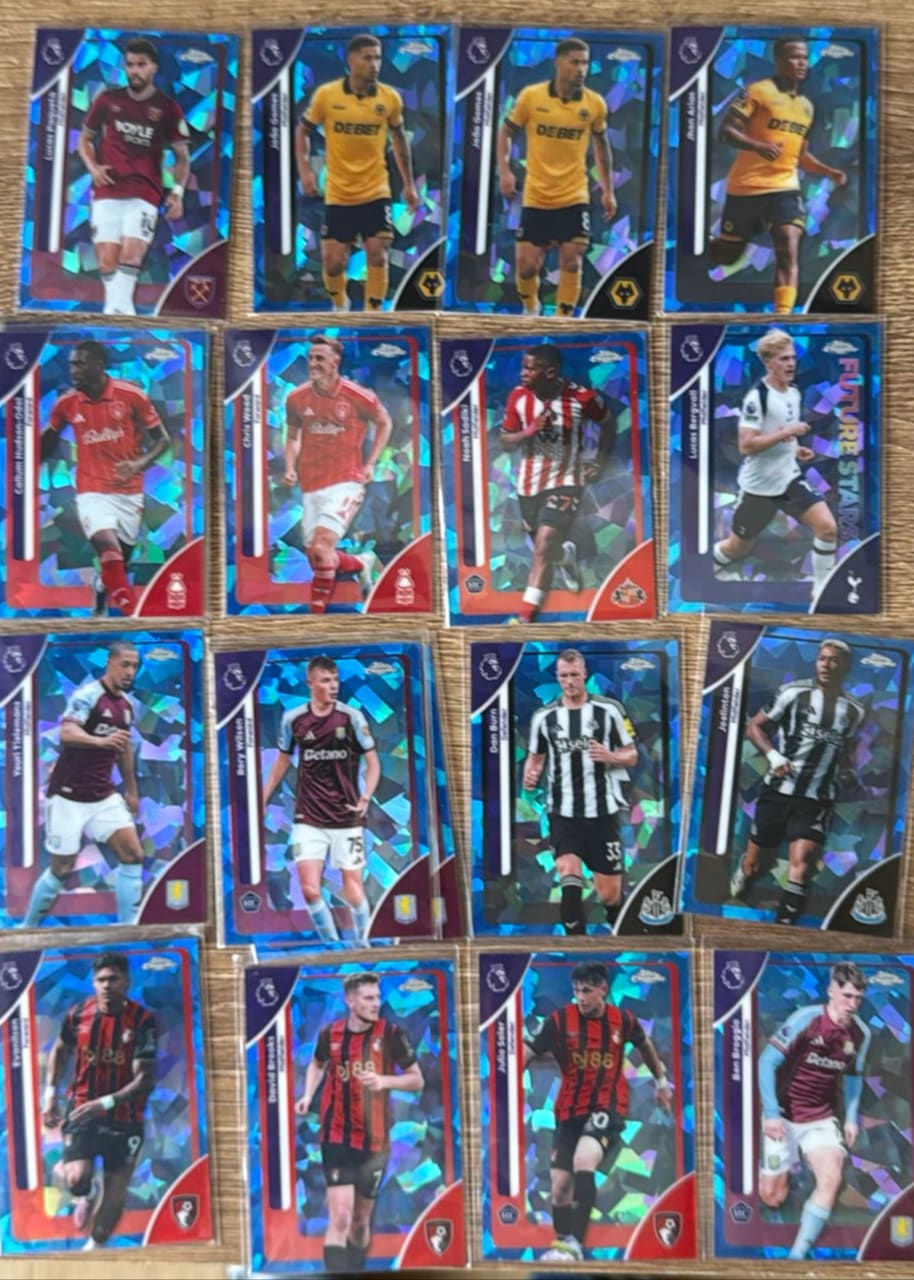 Lote 16 tarjetas Topps Chrome Premier League