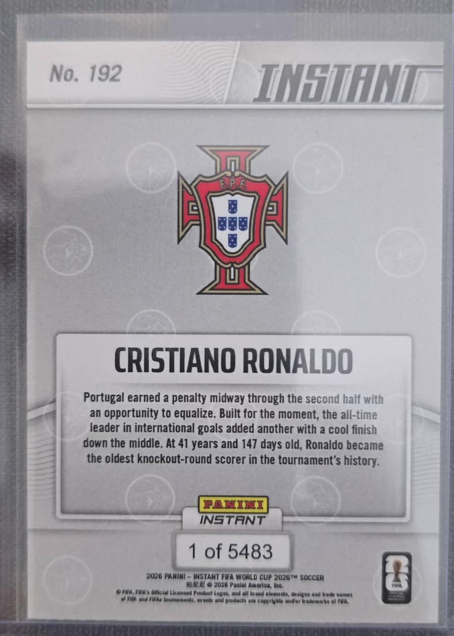 2026 Panini Instant FIFA World Cup 2026 Soccer Cristiano Ronaldo · Numerada 1/5483, foto 2