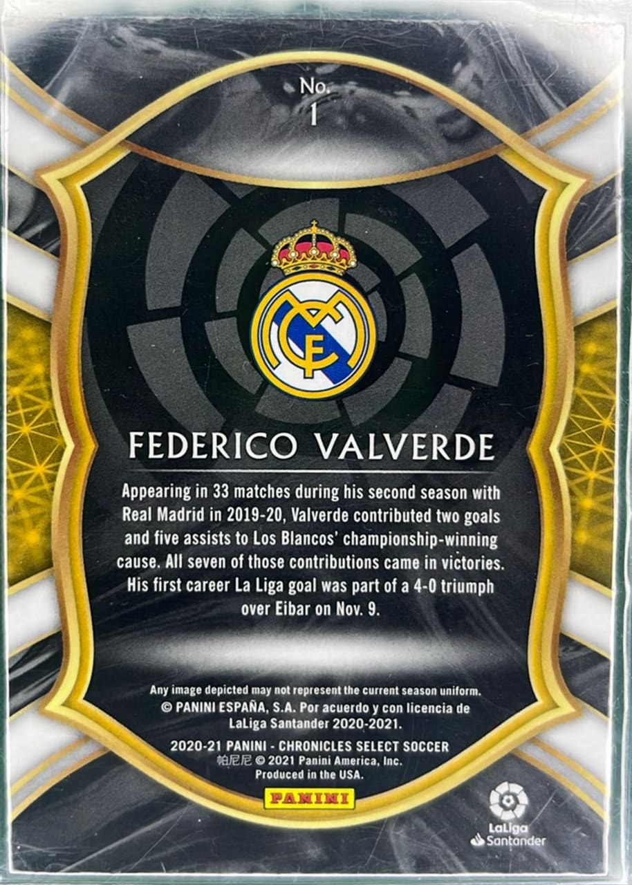 FEDERICO VALVERDE ROOKIE PANINI SELECT LA LIGA 2020-21, foto 2