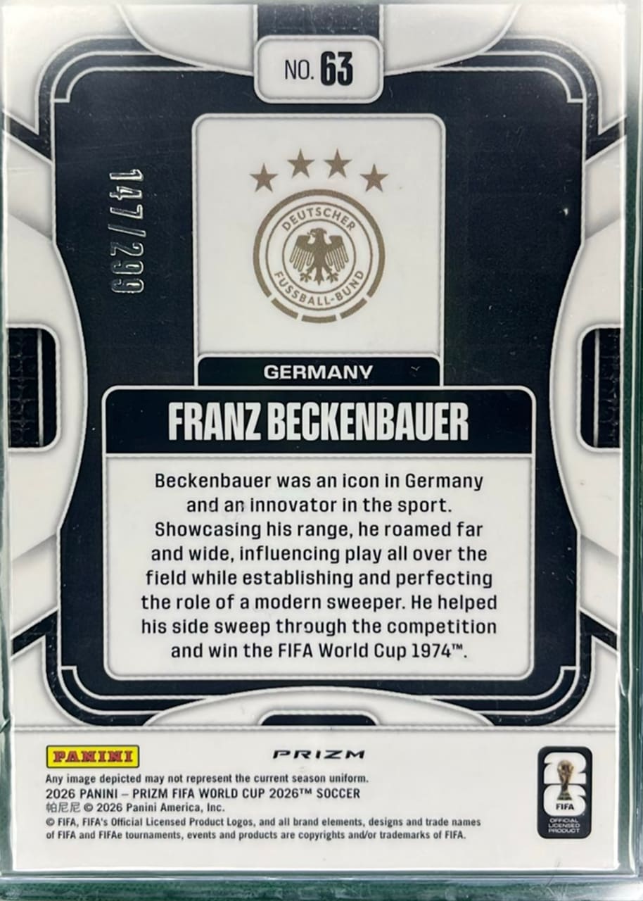 FRANZ BECKENBAUER /299 PANINI PRIZM WC 2026, foto 2