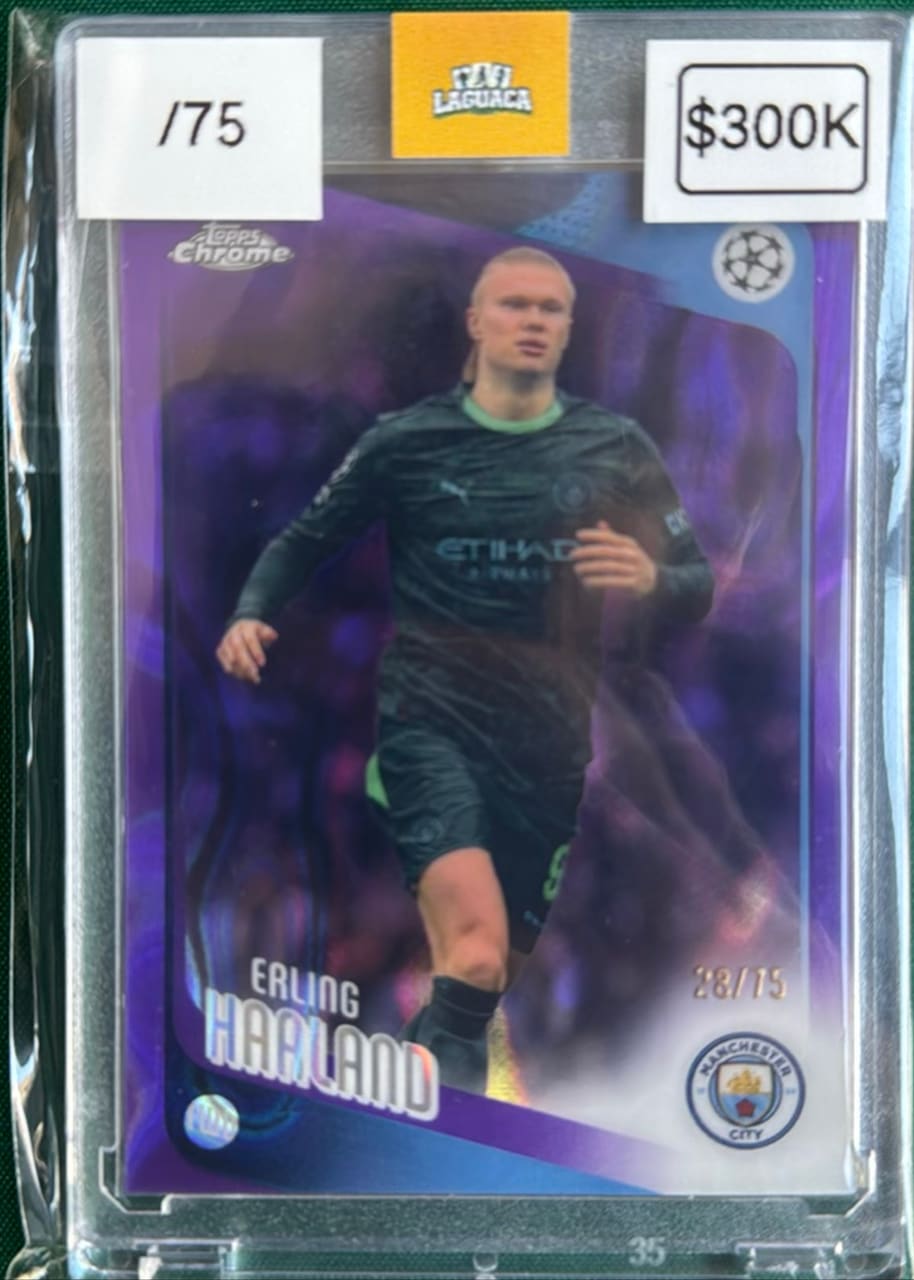 2026 Topps Chrome UEFA Champions League Erling Haaland · Numerada 28/75
