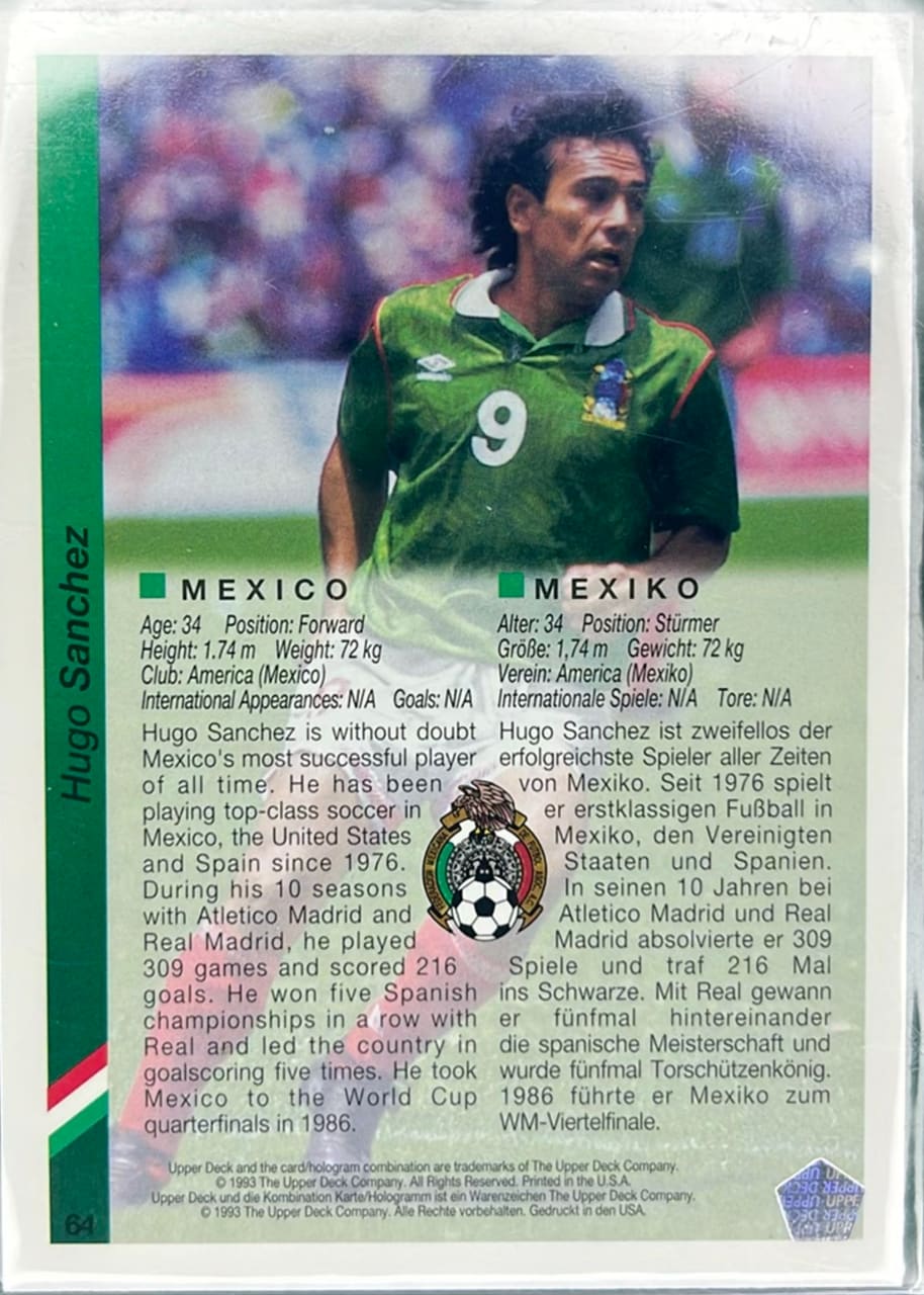 HUGO SÁNCHEZ UPPER DECK WC 1994, foto 2