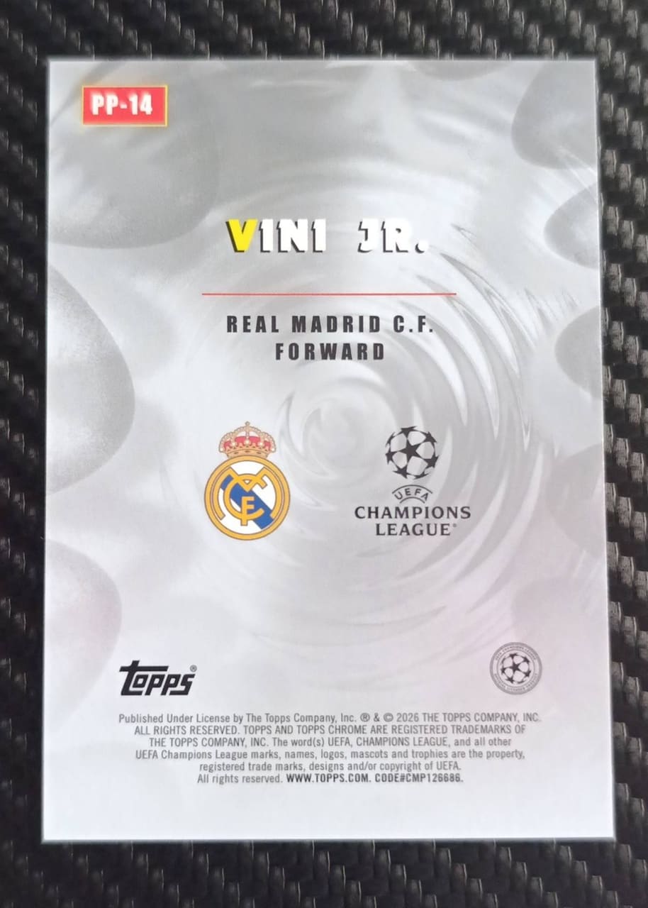 2026 Topps Chrome UEFA Champions League Vinicius Jr. Power Players, foto 2