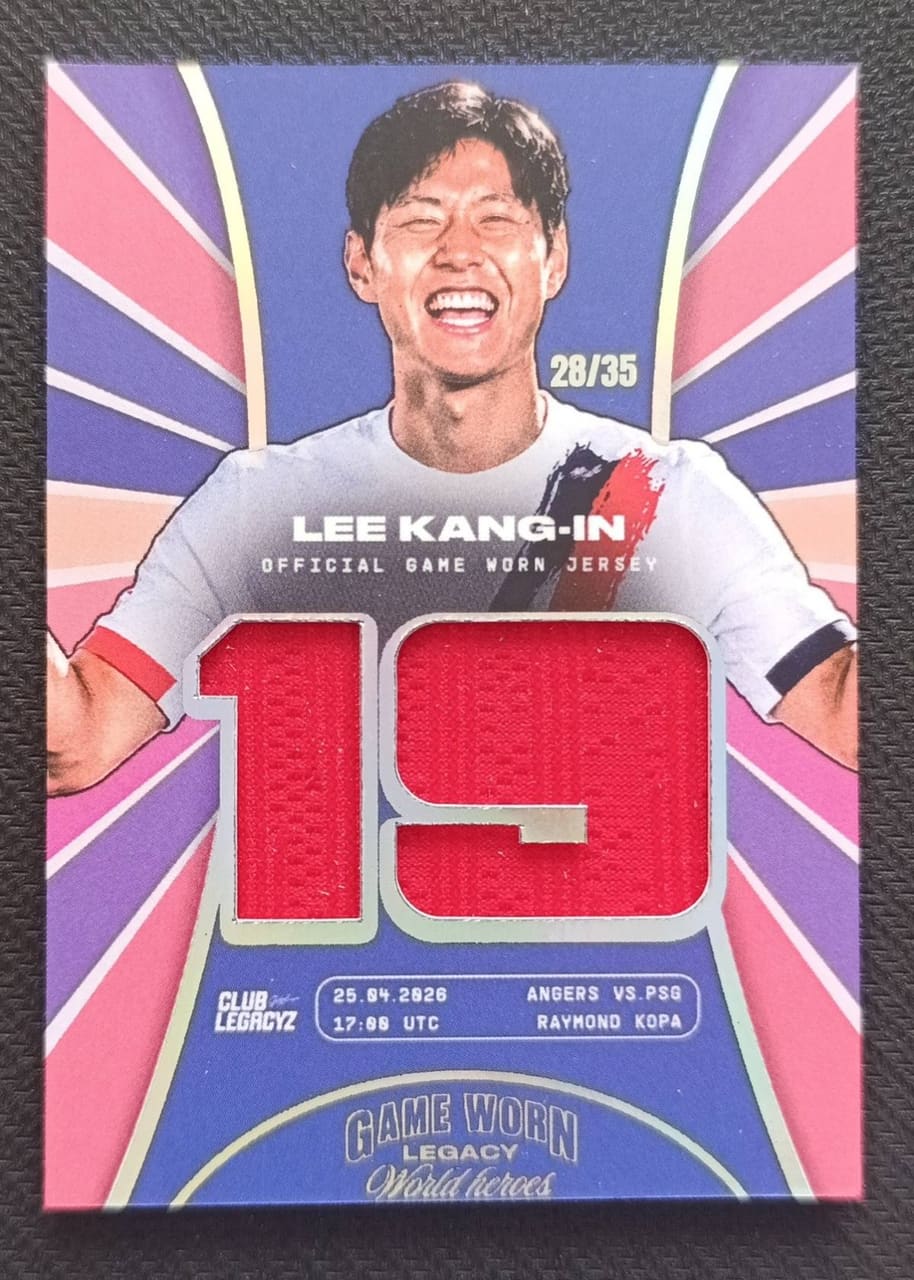 2026 Club Legacyz Game Worn Legacy World Heroes Lee Kang-In · Numerada 28/35