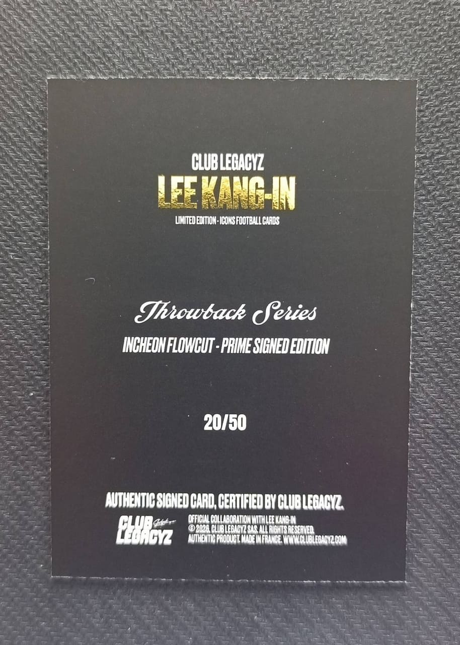 2024 Club Legacyz Throwback Series Incheon Flowcut Prime Signed Edition Lee Kang-In · Numerada 20/50, foto 2