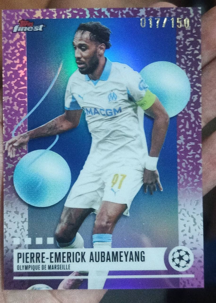 2025 Topps Finest UEFA Champions League Pierre-Emerick Aubameyang · Numerada 017/150