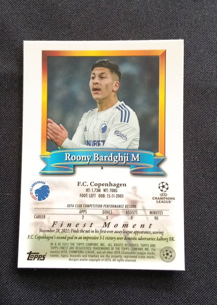 2023 Topps Finest Moment Roony Bardghji, foto 2