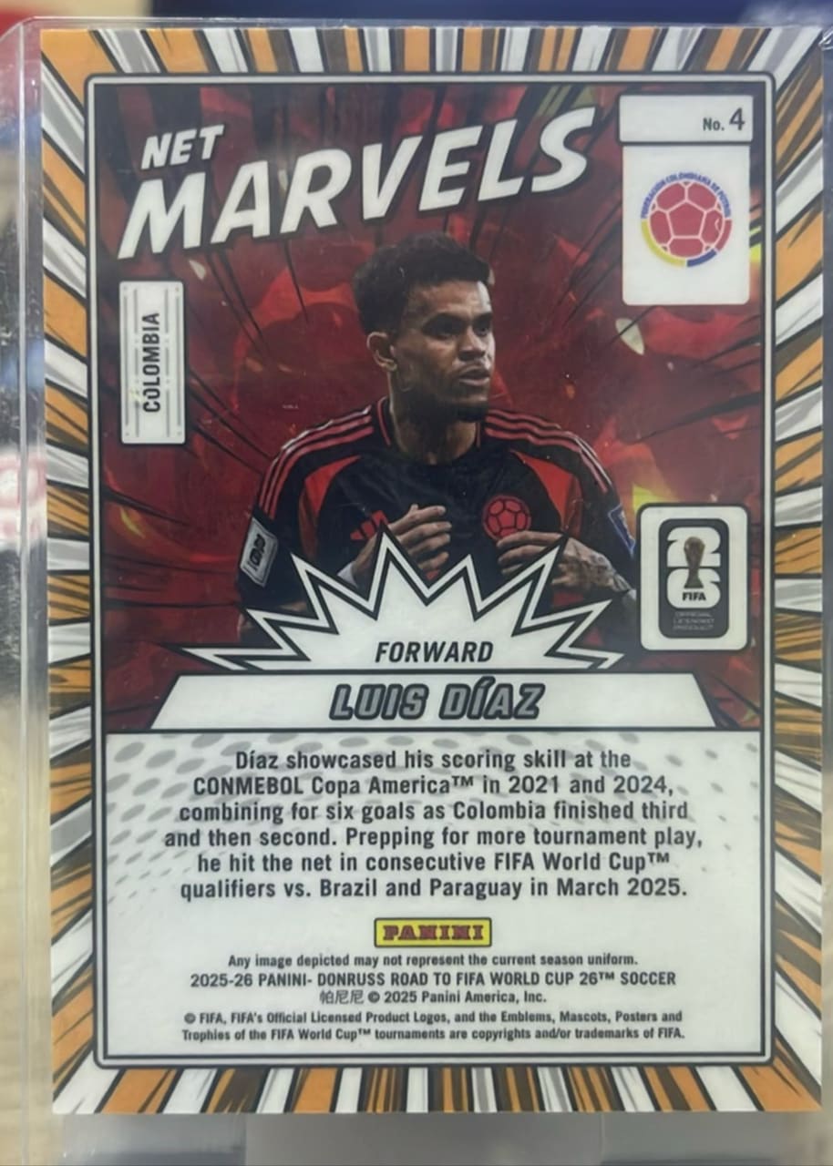 2025-26 Panini Donruss Road to FIFA World Cup Soccer Luis Díaz, foto 2