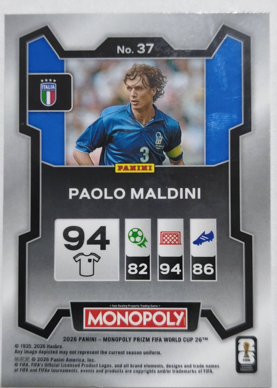 2026 Panini Monopoly Prizm FIFA World Cup 26 Paolo Maldini, foto 2