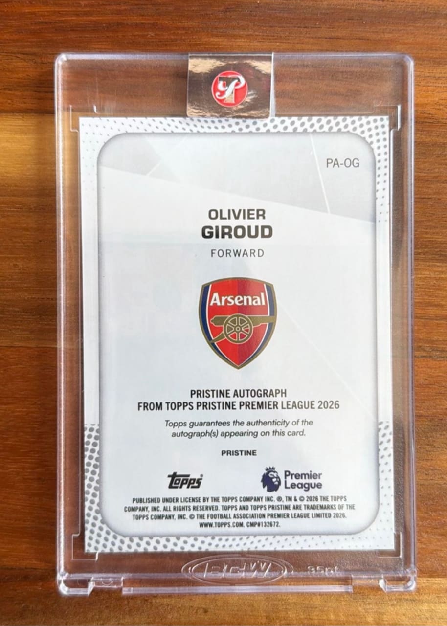2026 Topps Pristine Premier League Olivier Giroud · Numerada 150/150, foto 2