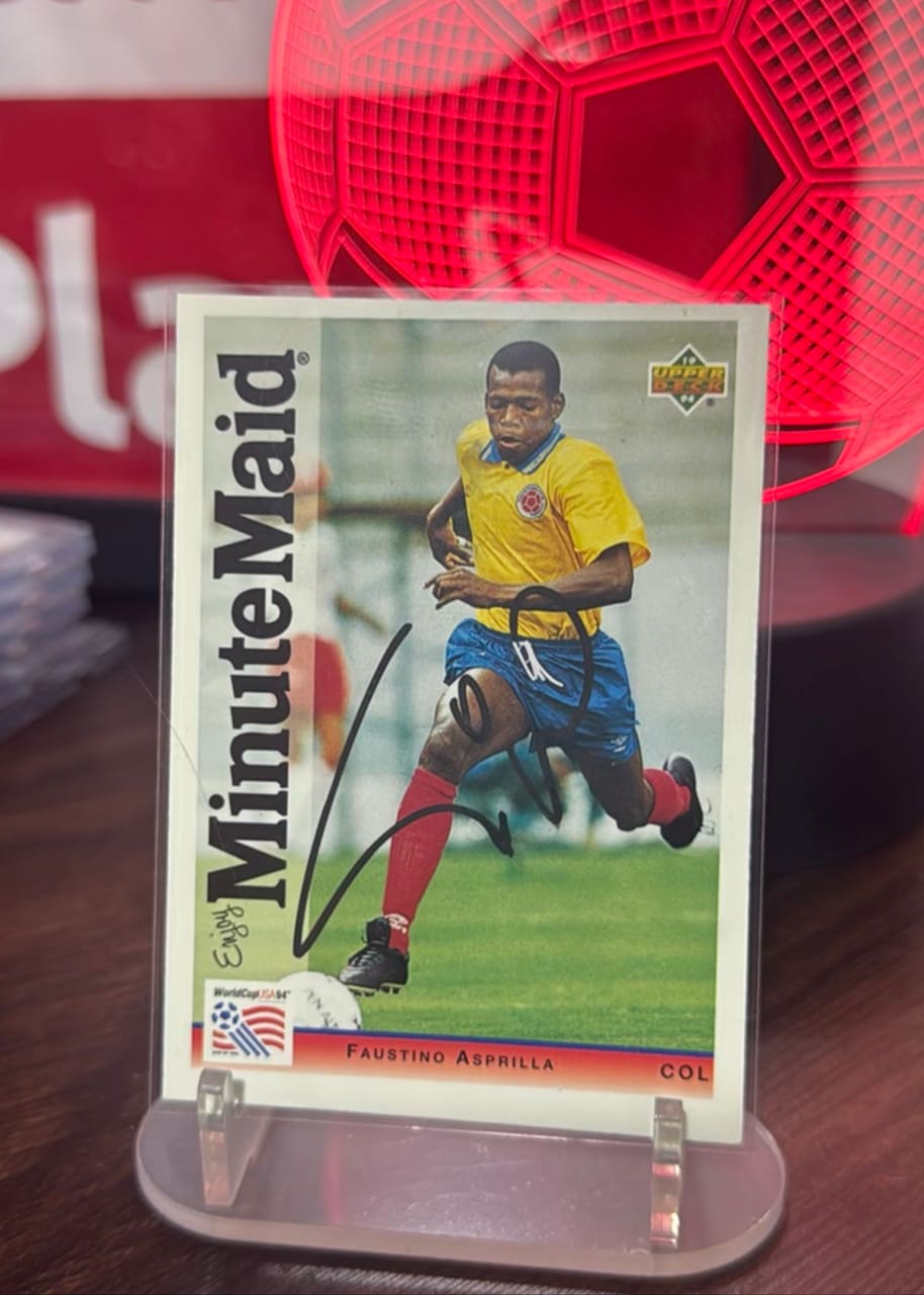 1994 Upper Deck World Cup USA Fustino Asprilla Autógrafo On Card
