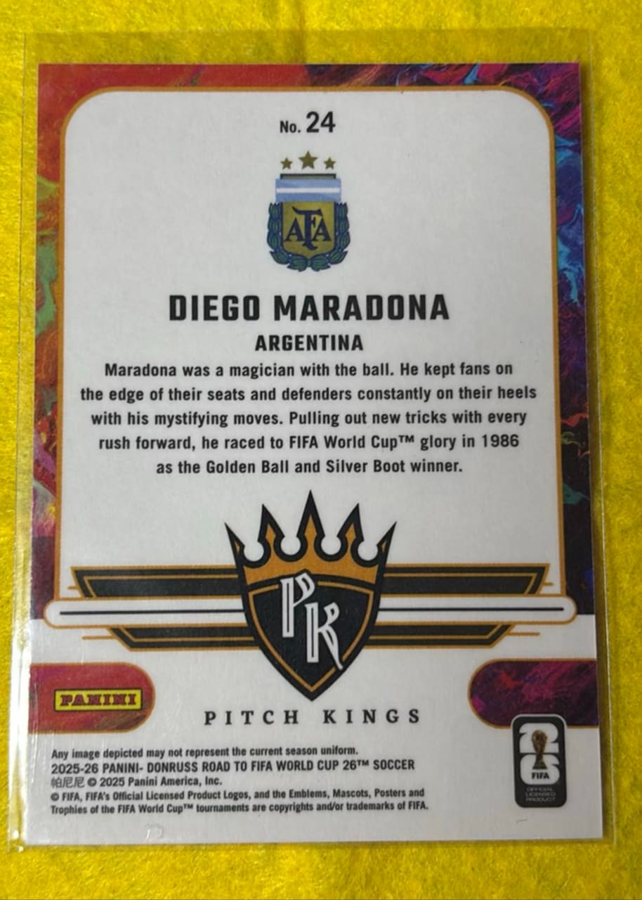 2025-26 Panini Donruss Road to FIFA World Cup 26 Soccer Diego Maradona, foto 2