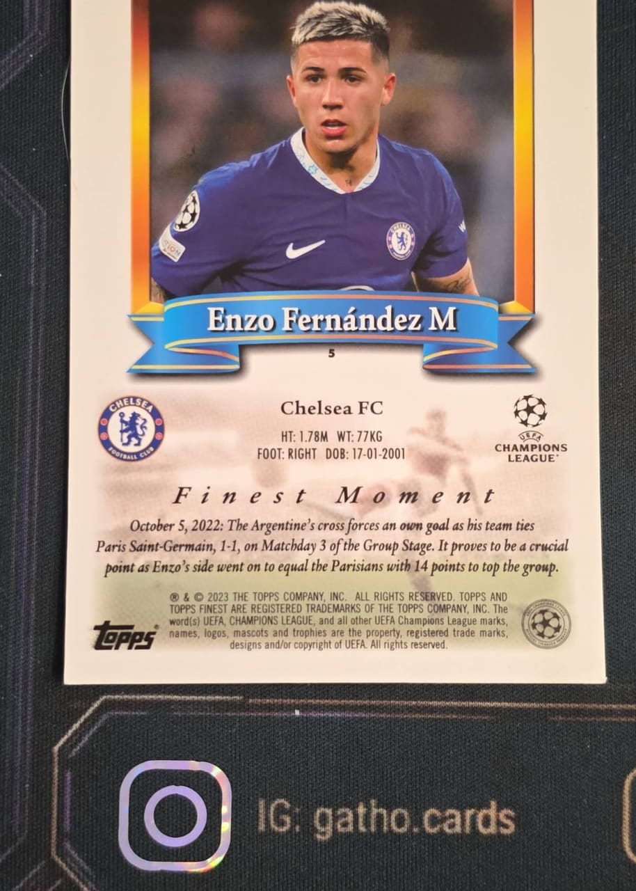 Topps Finest Enzo Fernandez Rookie Jumbo Card, foto 2