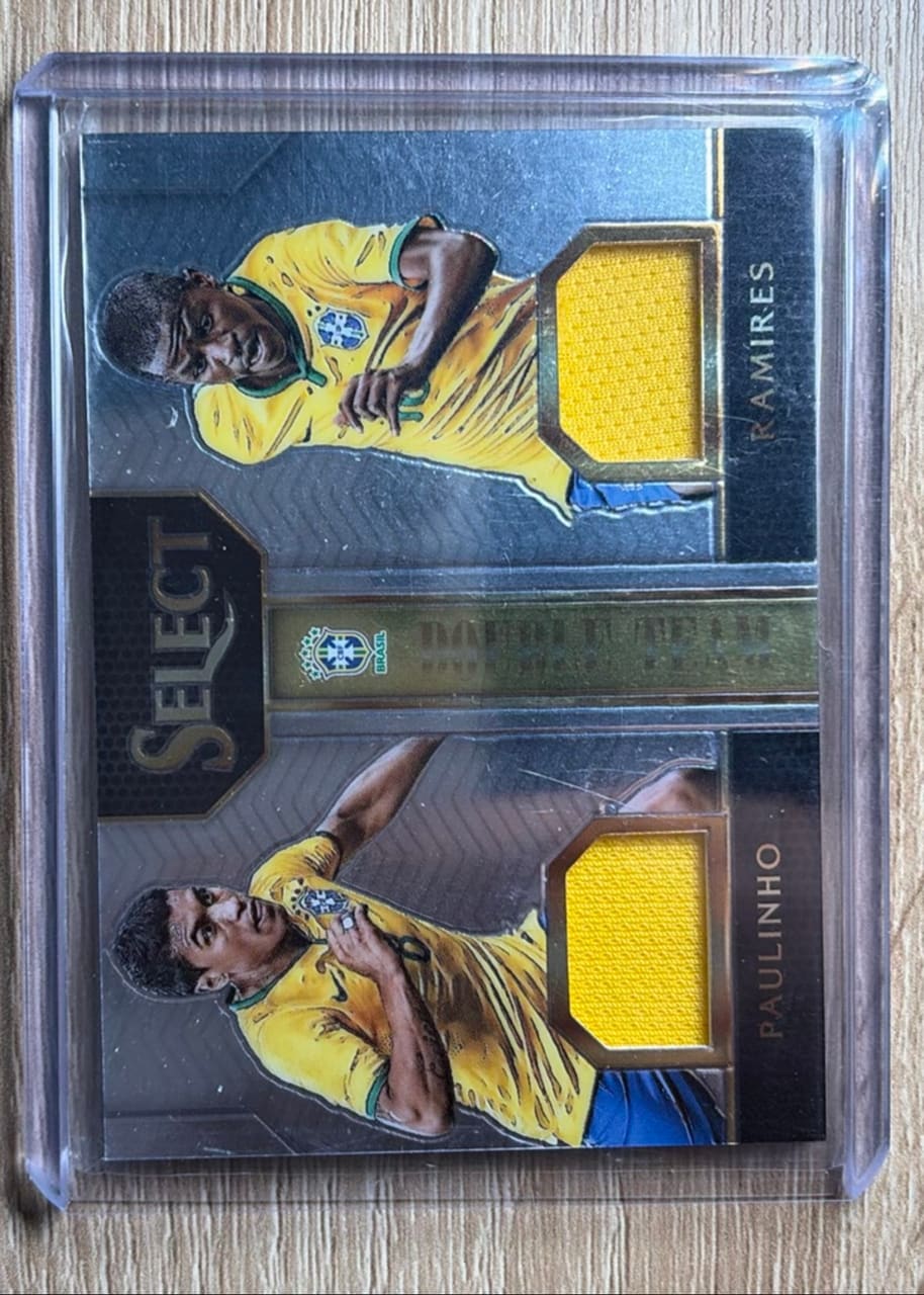 2015 Panini Select Soccer Ramires y Paulinho doble patch
