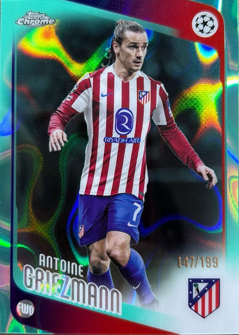 2026 Topps Chrome UEFA Champions League Antoine Griezmann Atlético de Madrid · Numerada 147/199