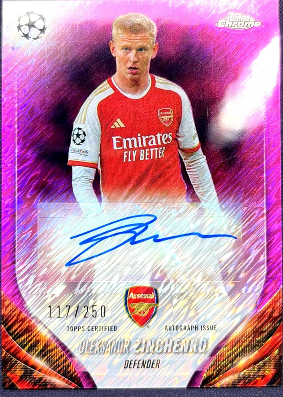 2023-24 Topps Chrome UEFA Champions League Oleksandr Zinchenko Arsenal · Numerada 111/250
