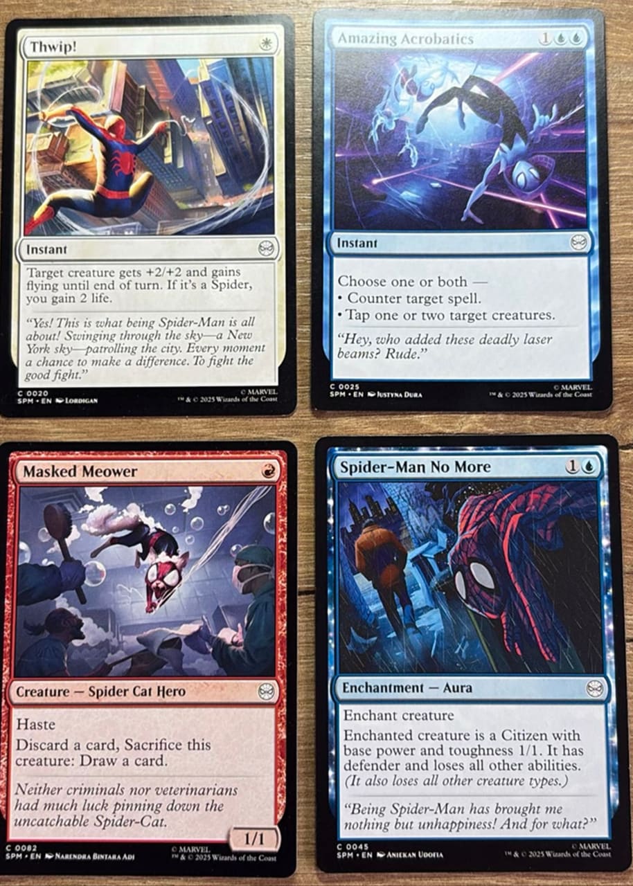 Set 4 tarjetas 2025 Wizards of the Coast Marvel Spider-Man