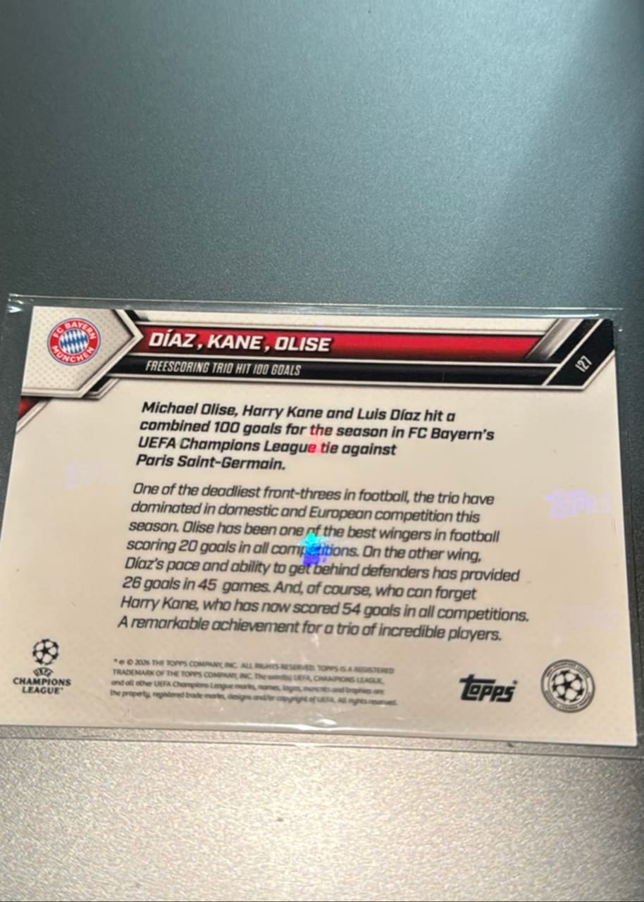2024-25 Topps Now UEFA Champions League Diaz, Kane, Olise, foto 2