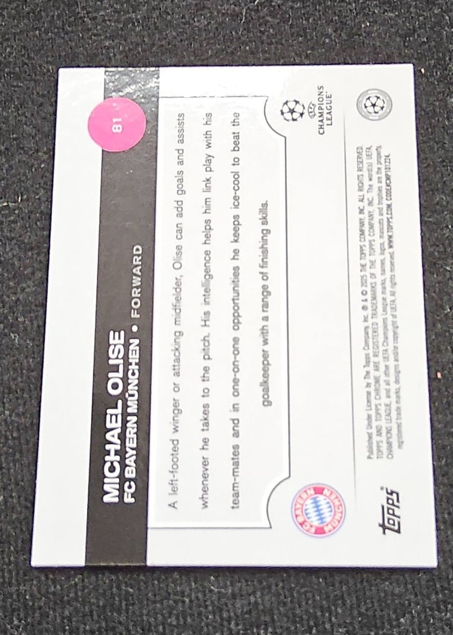 2023-24 Topps Chrome UEFA Champions League Michael Olise, foto 2