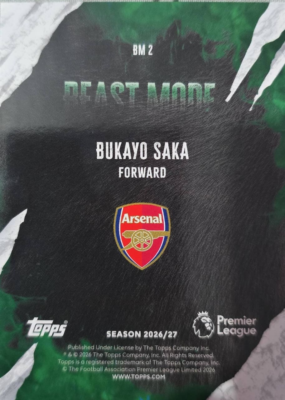 2026-27 Topps Premier League Bukayo Saka, foto 2