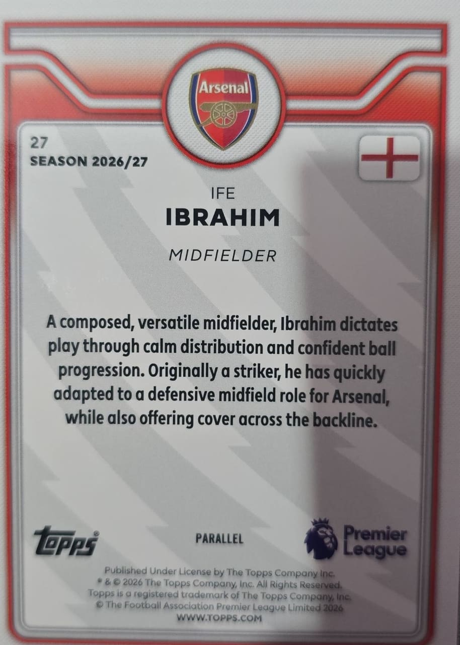 2026-27 Topps Premier League Ife Ibrahim, foto 2