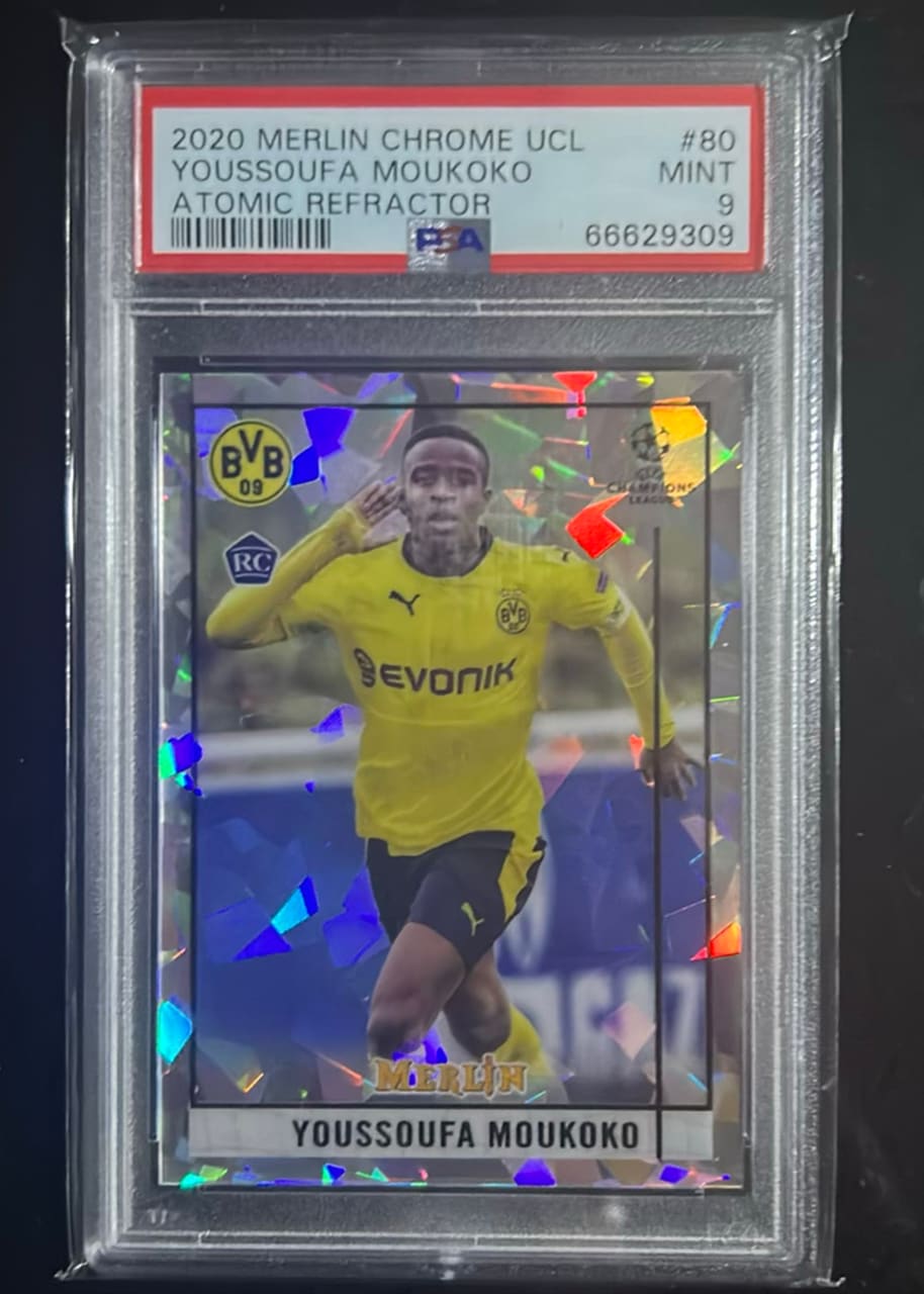 2020/21 Topps Merlin Chrome UCL Youssoufa Moukoko · Numerada 175/250