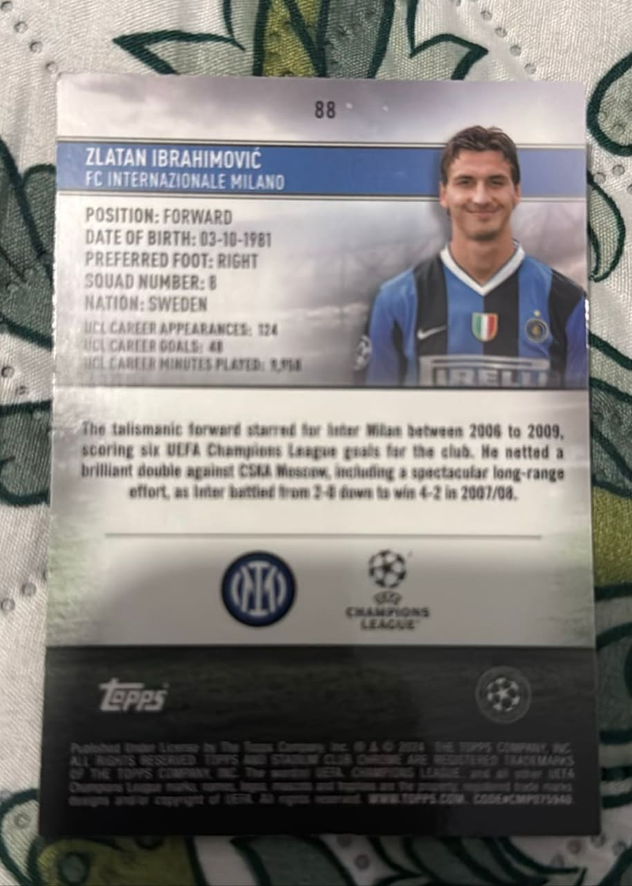 2008-09 Topps Stadium Chrome Zlatan Ibrahimovic, foto 2