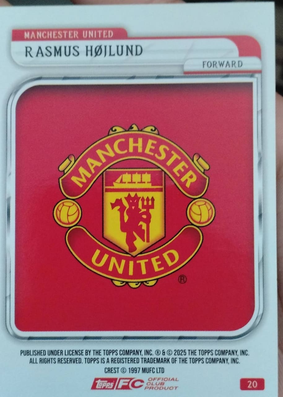 2025 Topps FC Rasmus Højlund, foto 2