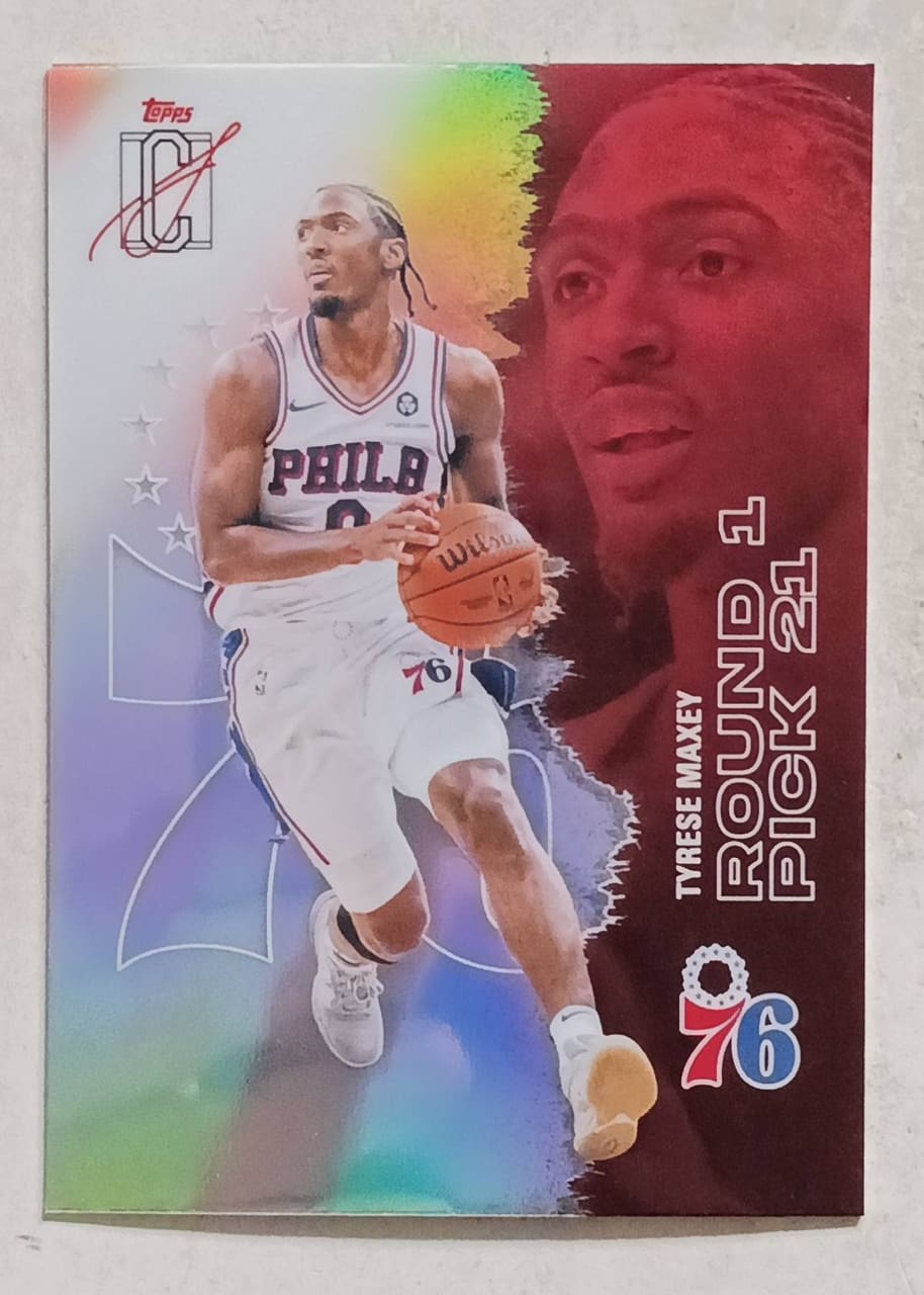 Tarjeta Tyrese Maxey silver refractor