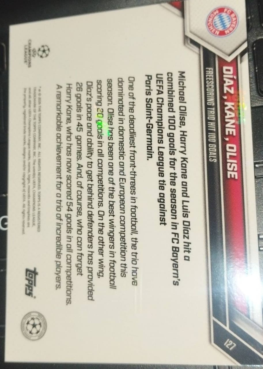 2024-25 Topps Now Diaz, Kane, Olise, foto 2
