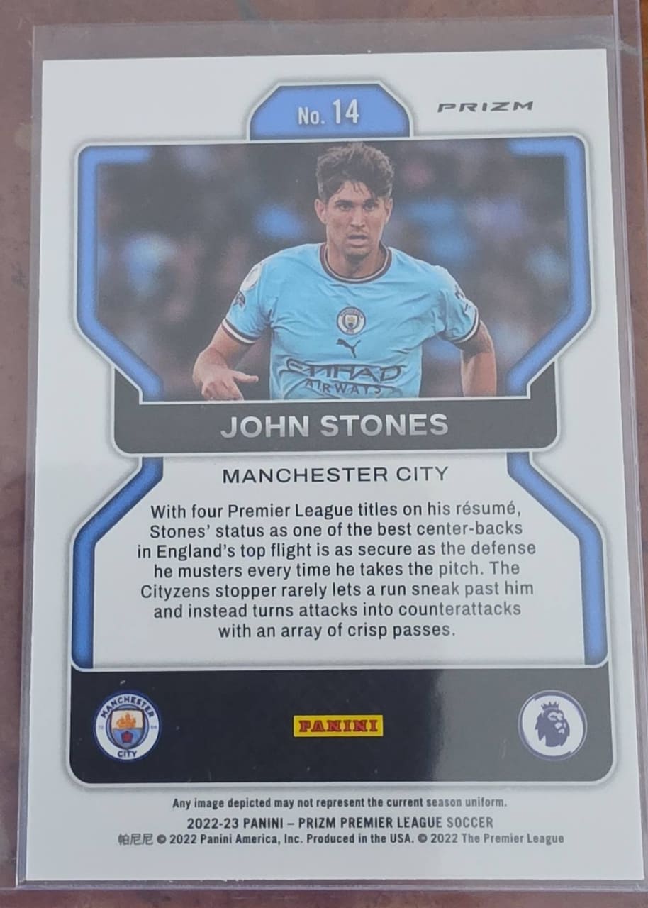 2022-23 Panini Prizm Premier League Soccer John Stones, foto 2