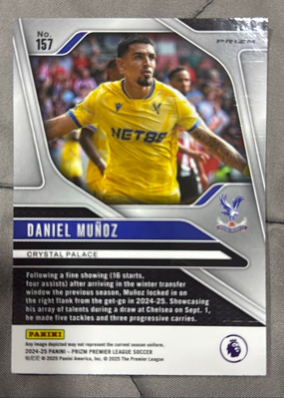2024-25 Panini Prizm Premier League Soccer Daniel Muñoz, foto 2