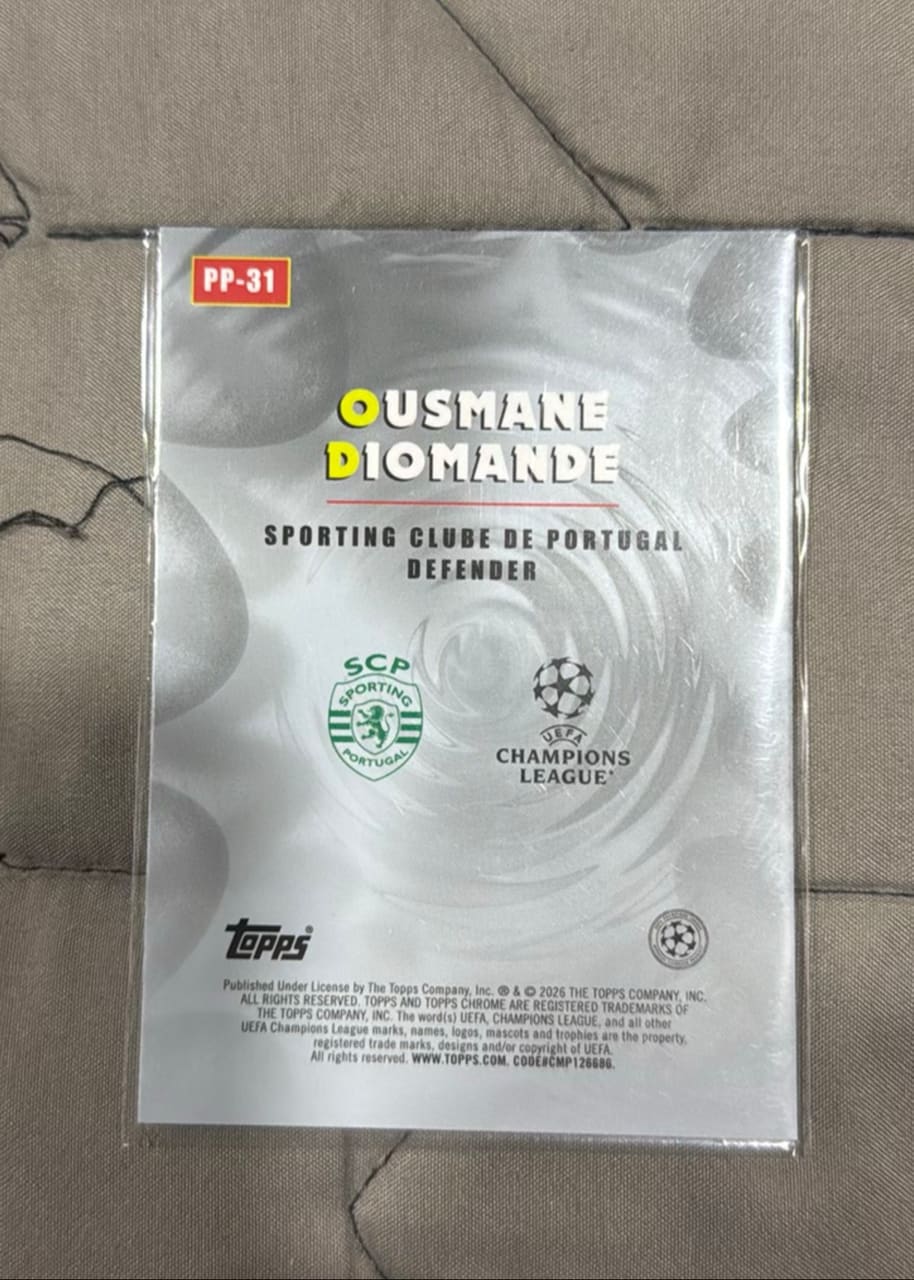 2025 Topps Chrome Power Players Ousmane Dioumande, foto 2