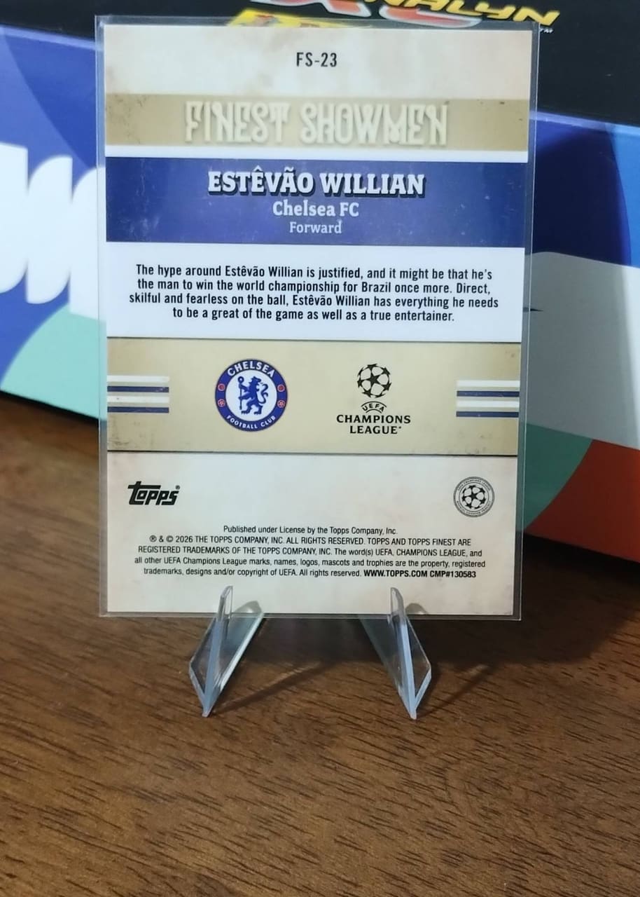 2026 Topps Finest Showmen Estêvão Willian, foto 2