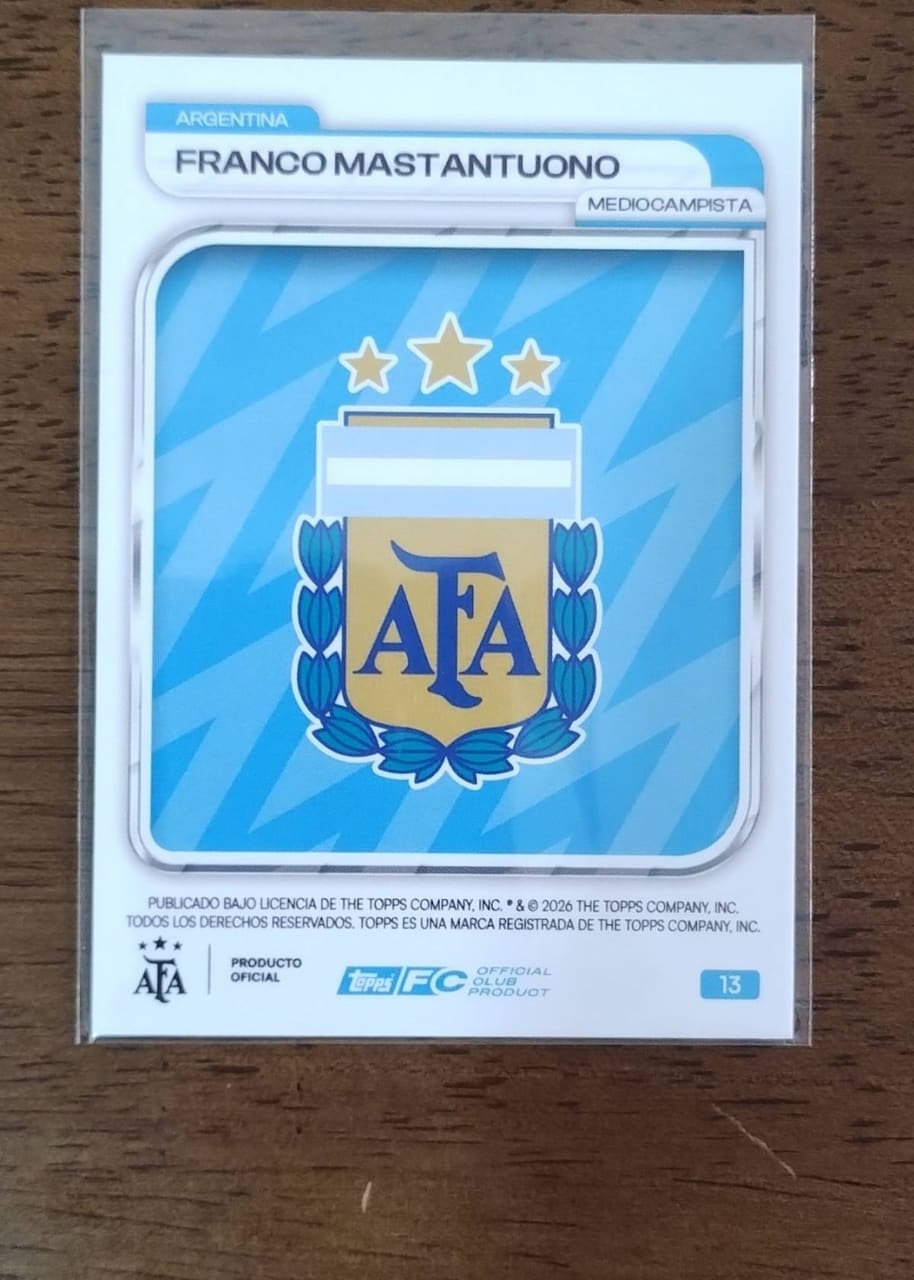 2026 Topps AFA Franco Mastantuono · Numerada 045/125, foto 2