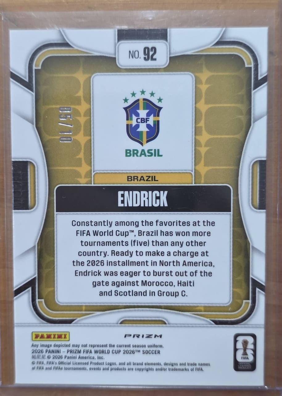 2026 Panini Prizm FIFA World Cup Soccer Endrick, foto 2
