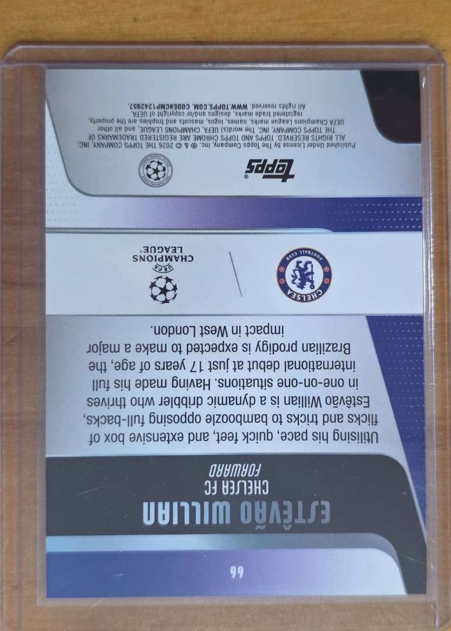 Topps Chrome Estevao Willian 25-26, foto 2