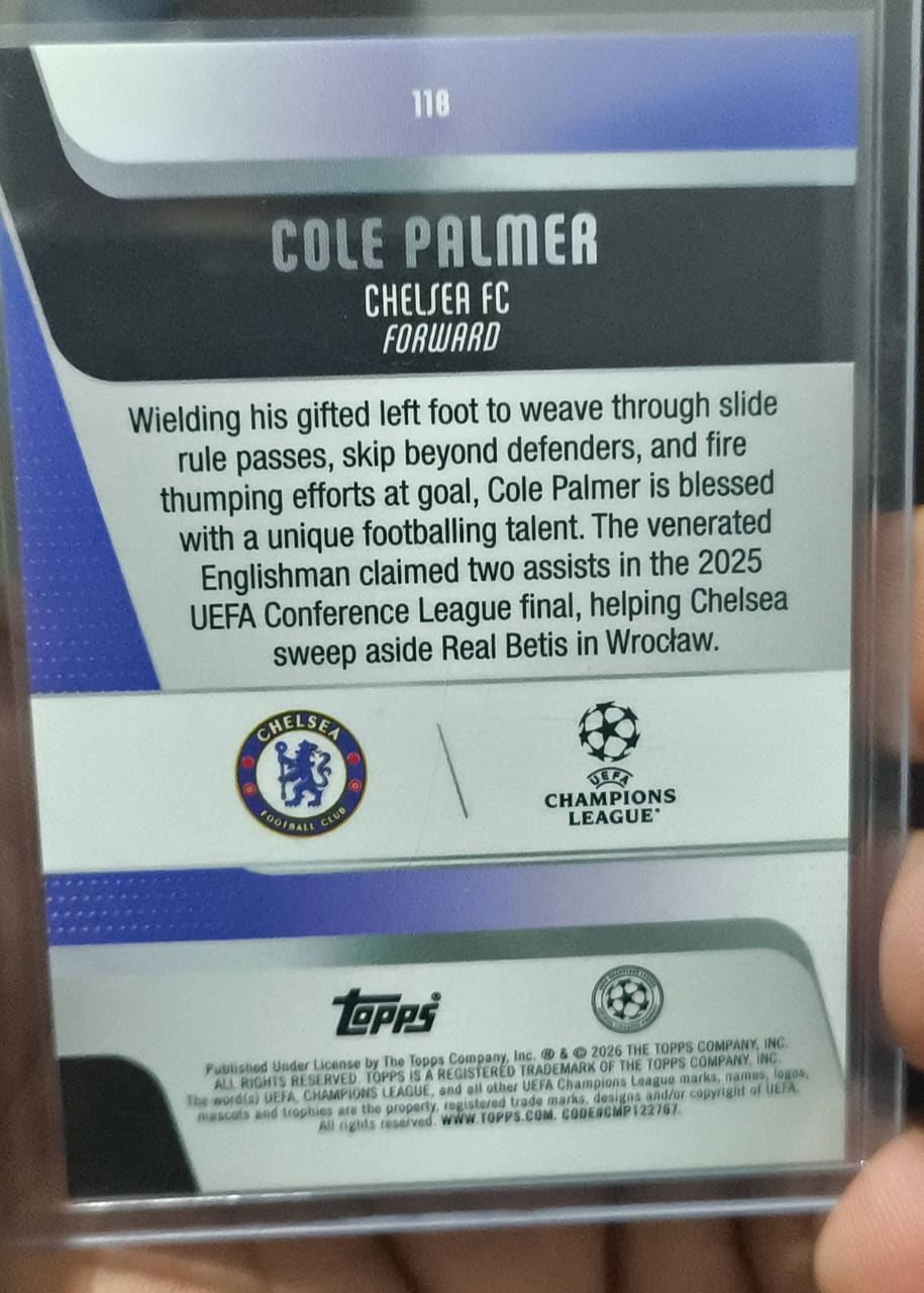 2026 Topps UEFA Champions League Cole Palmer, foto 2