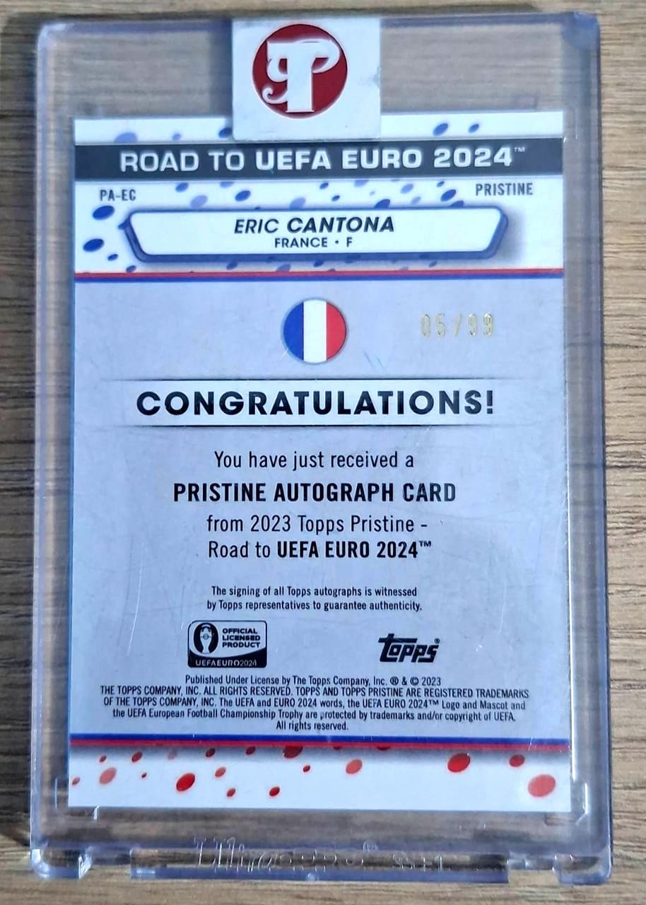 2023 Topps Pristine Road to UEFA Euro 2024 Eric Cantona · Numerada 05/99, foto 2