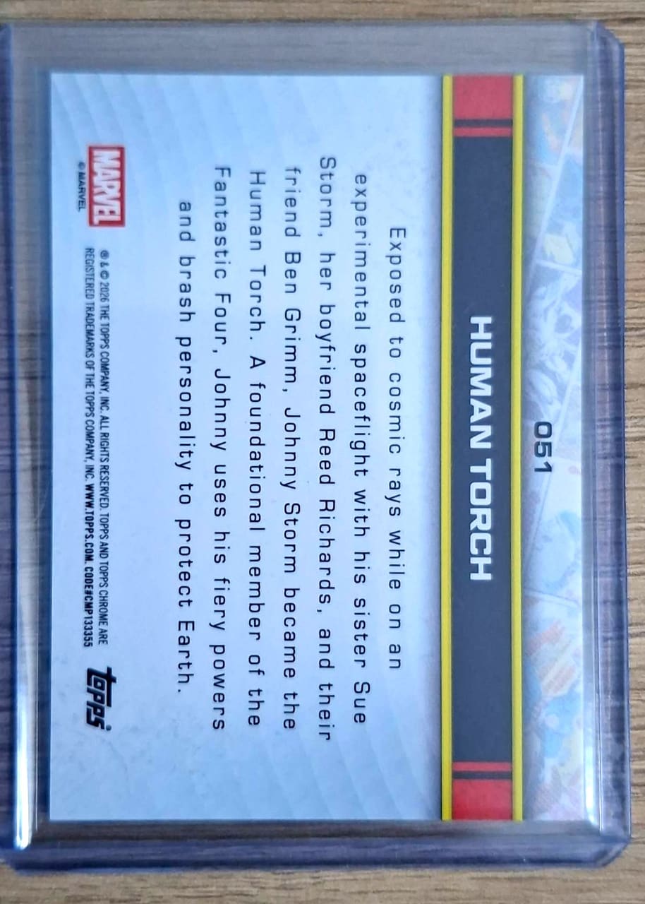 2023 Topps Chrome Marvel Human Torch · Numerada 18/25, foto 2