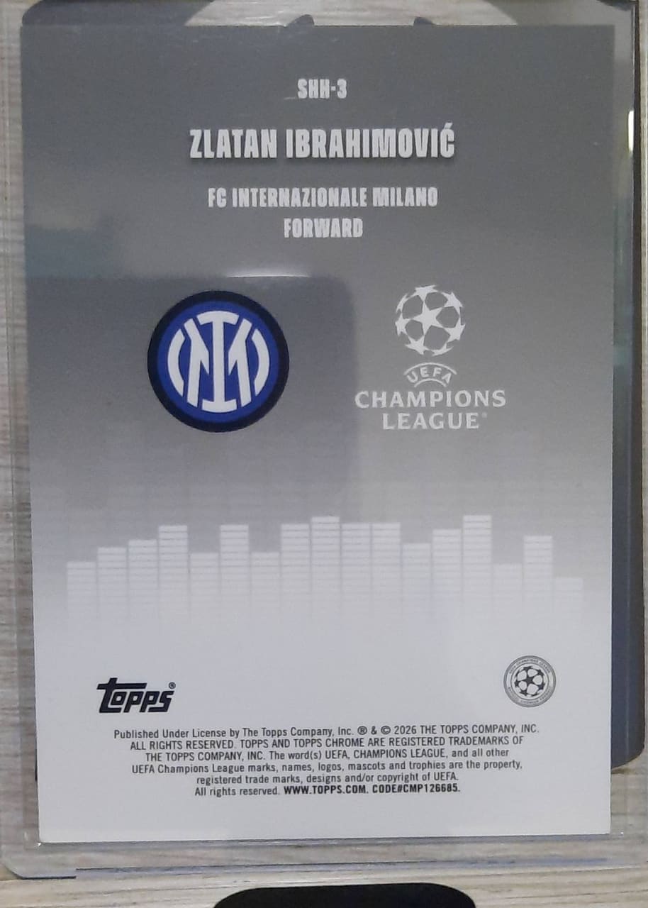 2026 Topps Chrome UEFA Champions League Zlatan Ibrahimović, foto 2