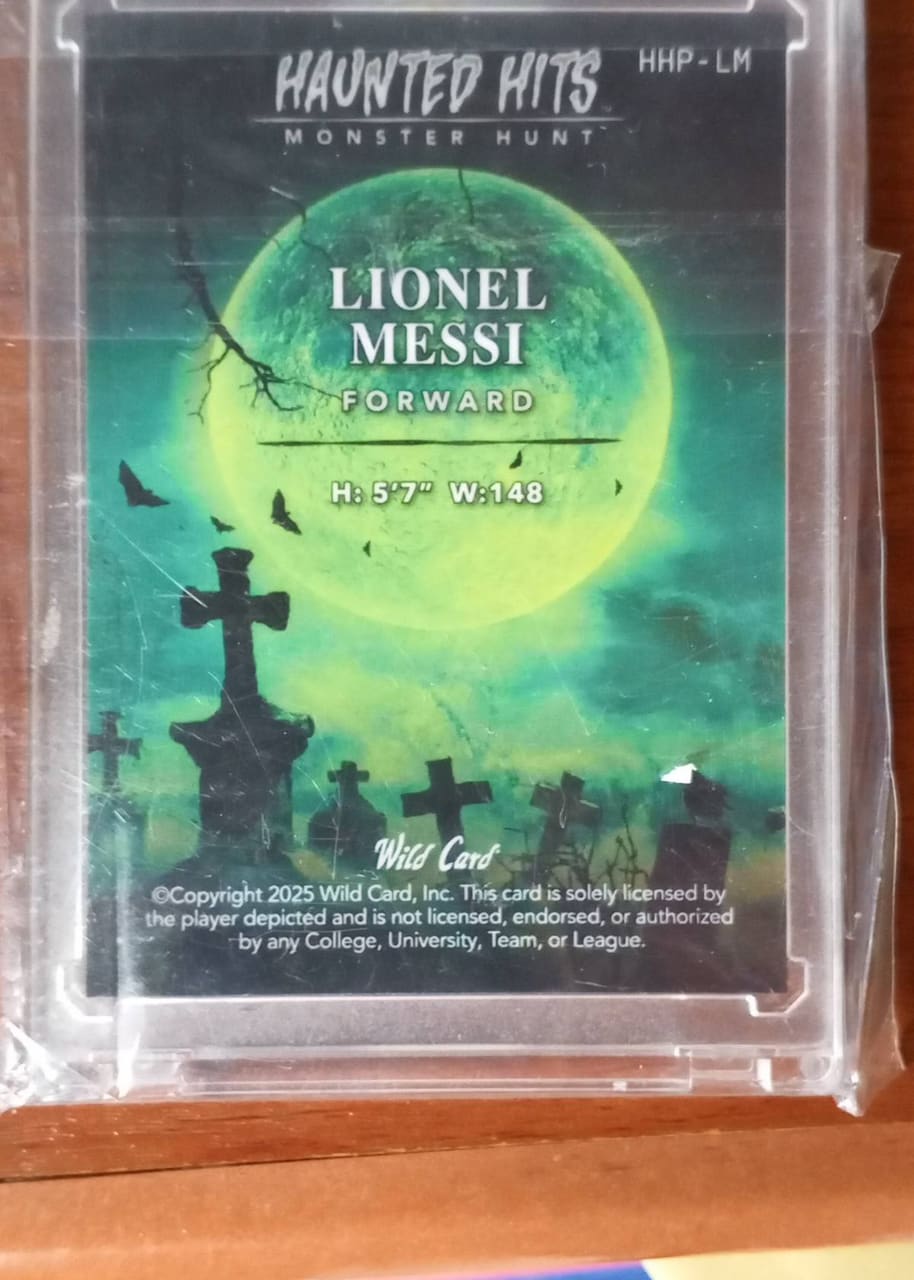 2025 Wild Card Haunted Hits Monster Hunt Lionel Messi numerado 3/3, foto 2