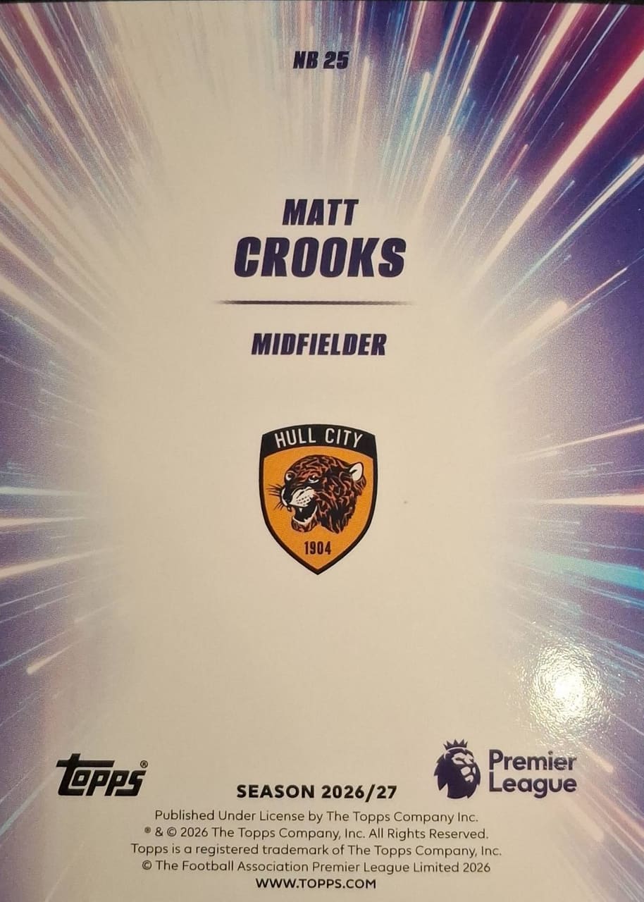 2026-27 Topps Premier League Nito Boost Matt Crooks, foto 2
