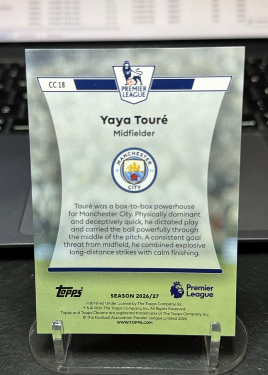 2026-27 Topps Chrome Premier League Classics Yaya Touré, foto 2