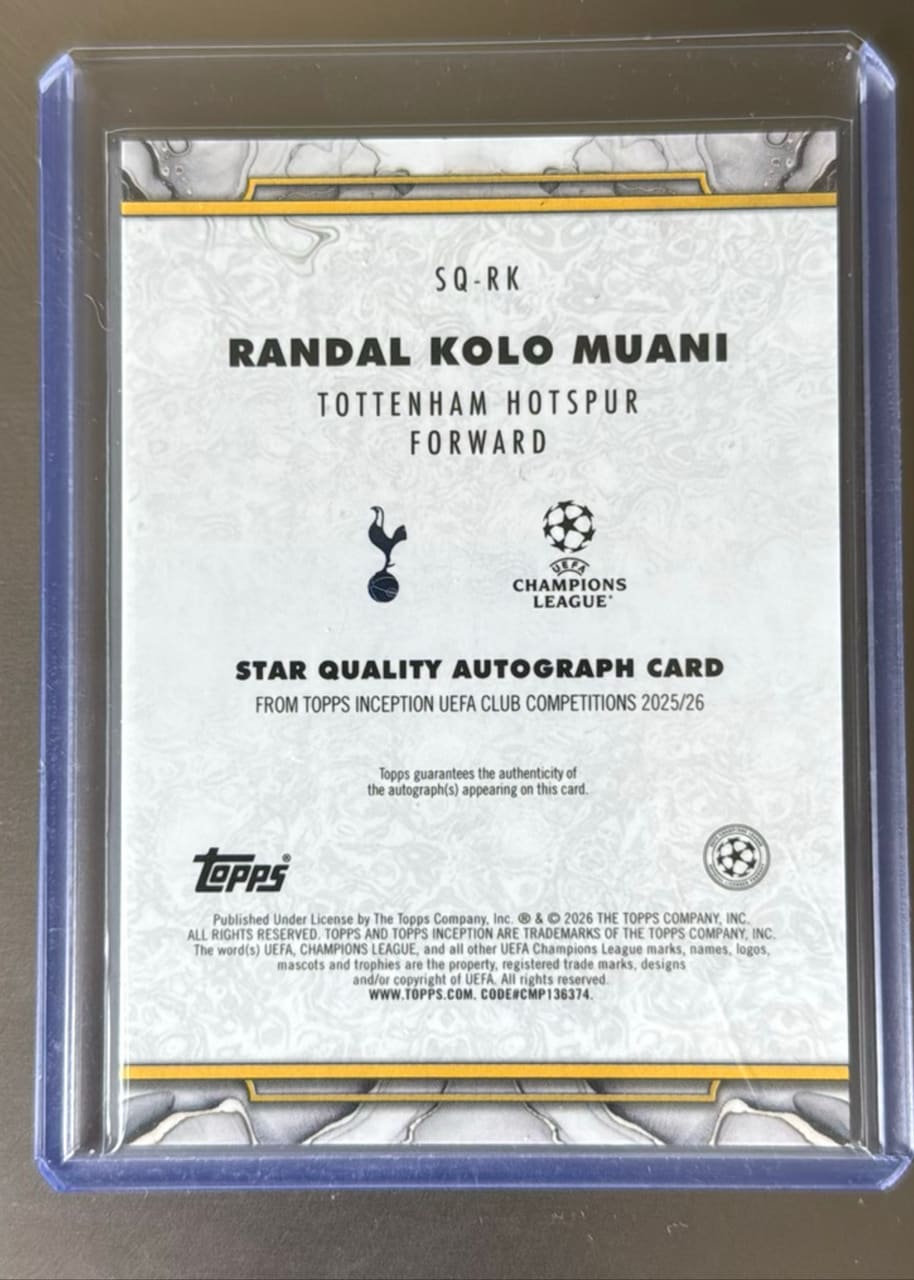 2025-26 Topps Inception UEFA Club Competitions Randal Kolo Muani, foto 2