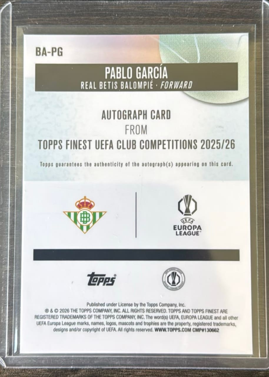 2025-26 Topps Finest UEFA Club Competitions Pablo García, foto 2