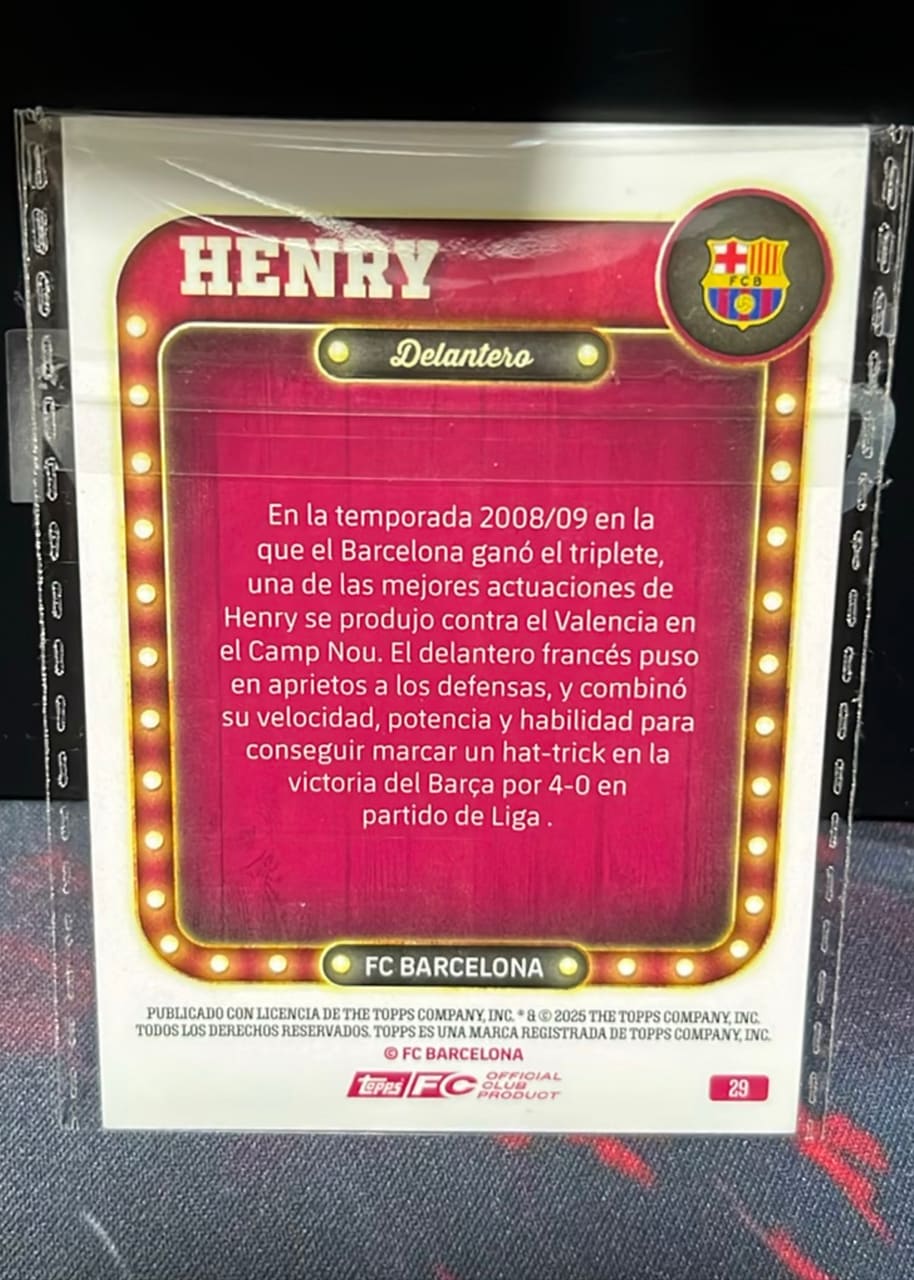 2008-09 Topps FC Barcelona Henry · Numerada 105/325, foto 2
