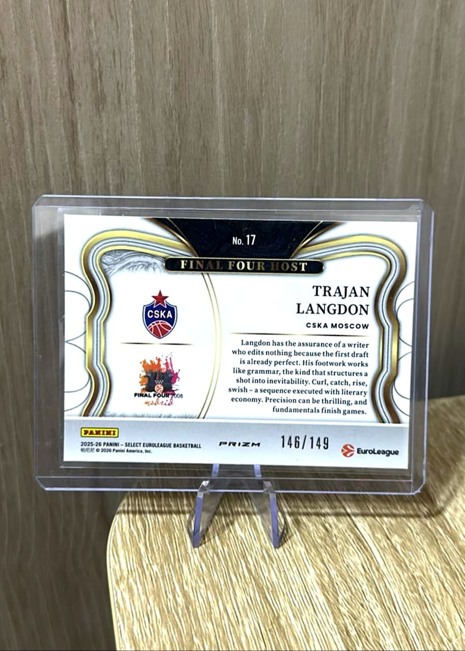 2025-26 Panini Select EuroLeague Basketball Trajan Langdon · Numerada 146/149, foto 2