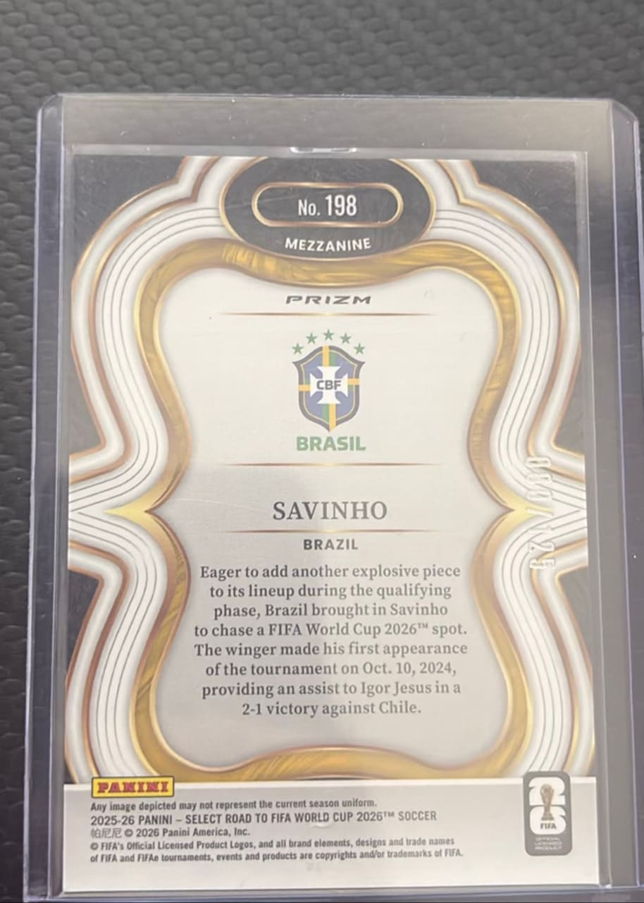 2025-26 Panini Select Road to FIFA World Cup 2026 Soccer Savinho numerada 080/124, foto 2