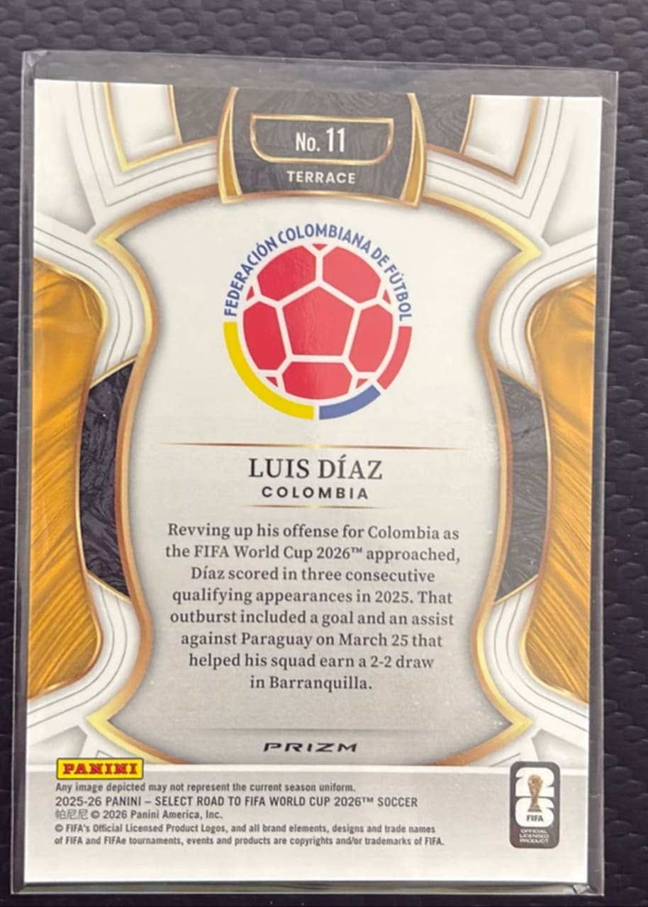 2025-26 Panini Select Road to FIFA World Cup 2026 Soccer Luis Díaz, foto 2